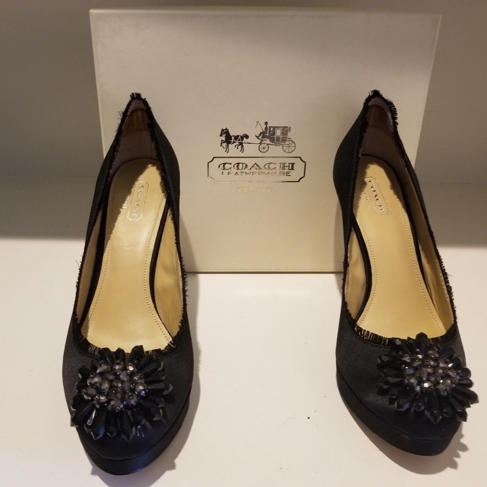 Coach Bergen Satin Heels Sz 8